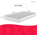 Single Orthopedic Mattress with D33 Vacuum Foam 88x188cm BF Colchões