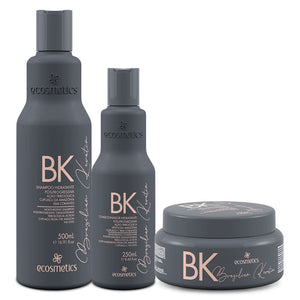 Ecosmetics Brazilian Keratin BK Shampoo 500ml/16.9fl.oz. + Conditioner and Moisturizing Mask 2x250ml/8.45 fl.oz.