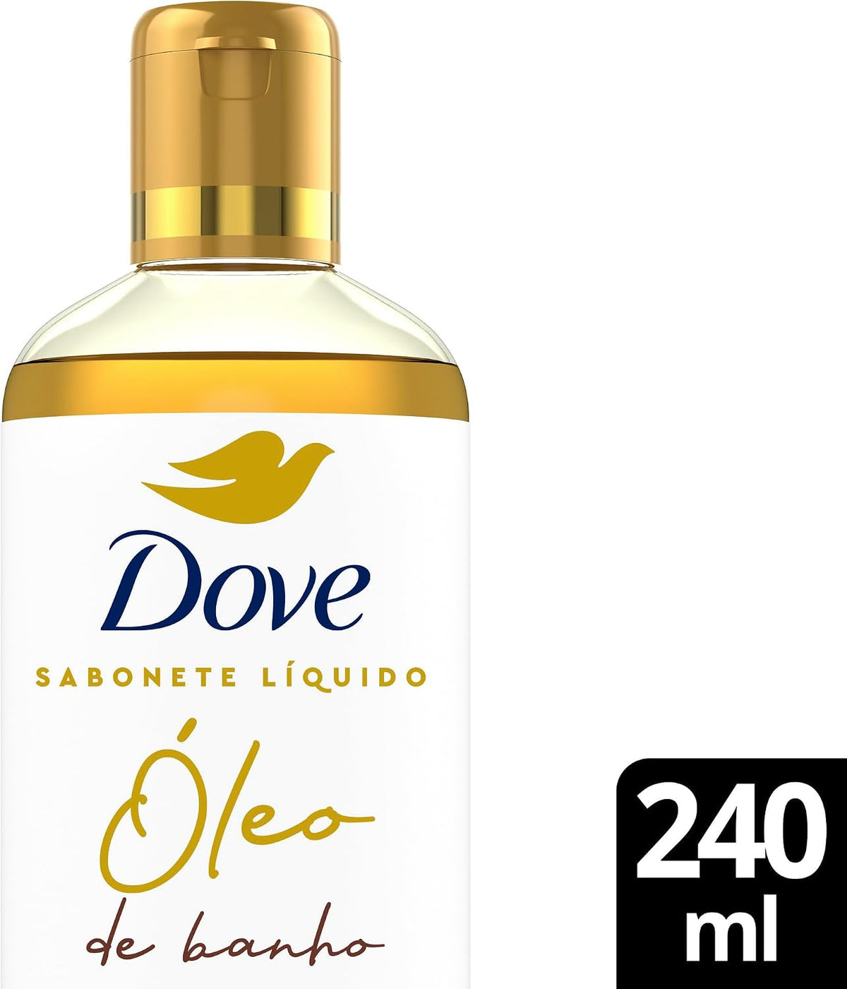 Dove intense hydration and gentle cleansing nourishing body oil with natural ingredients in a 240ml bottle