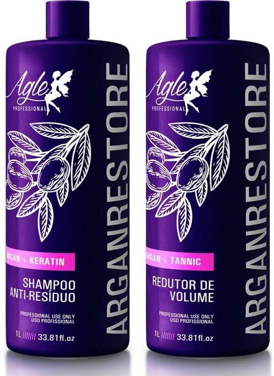 Agle Argan Restore Brazilian Keratin Progressive Brush 2L | Formaldehyde-Free Hair Straightening System | Professional Smoothing & Repair Treatment