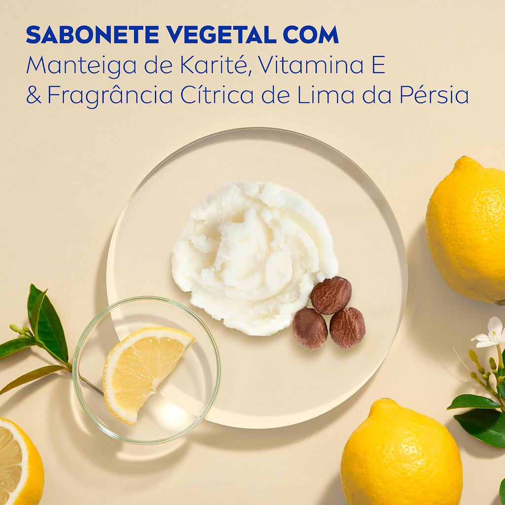 NIVEA Sabonete Vegetal Nutrição Da Natureza with shea butter and Persian lime, 80g, natural formula for gentle cleansing and soft skin
