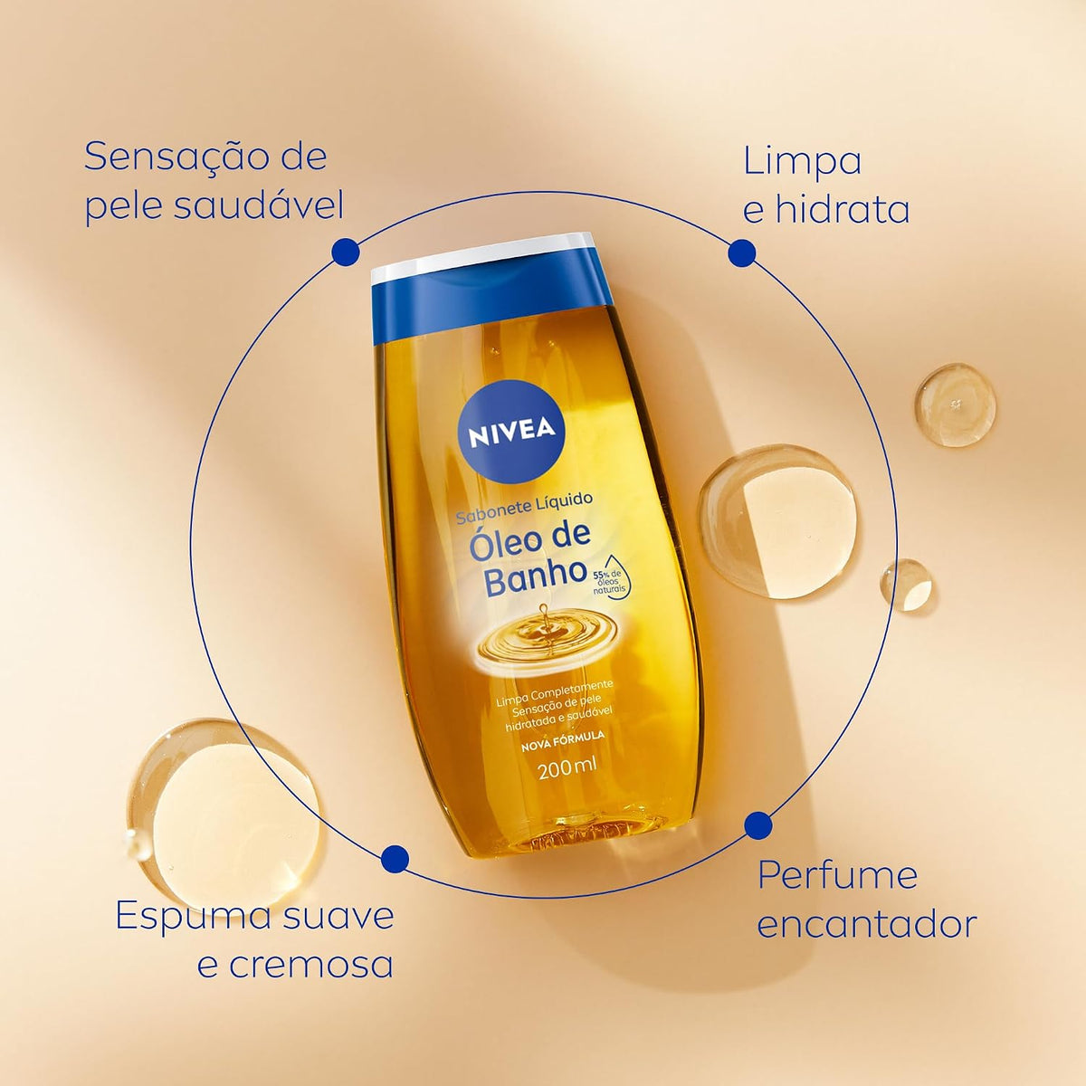 Two bottles of NIVEA liquid body wash with olive oil, 200ml each, shown in a dual-pack packaging.