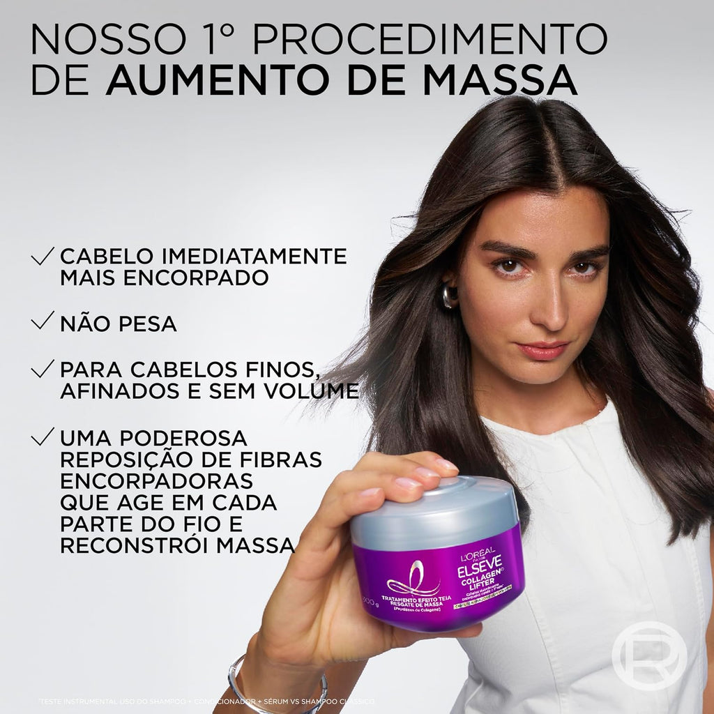L'Oréal Paris Elseve Collagen Enriching Treatment Mask in 300g jar, creamy hair mask for strengthening and nourishing hair.