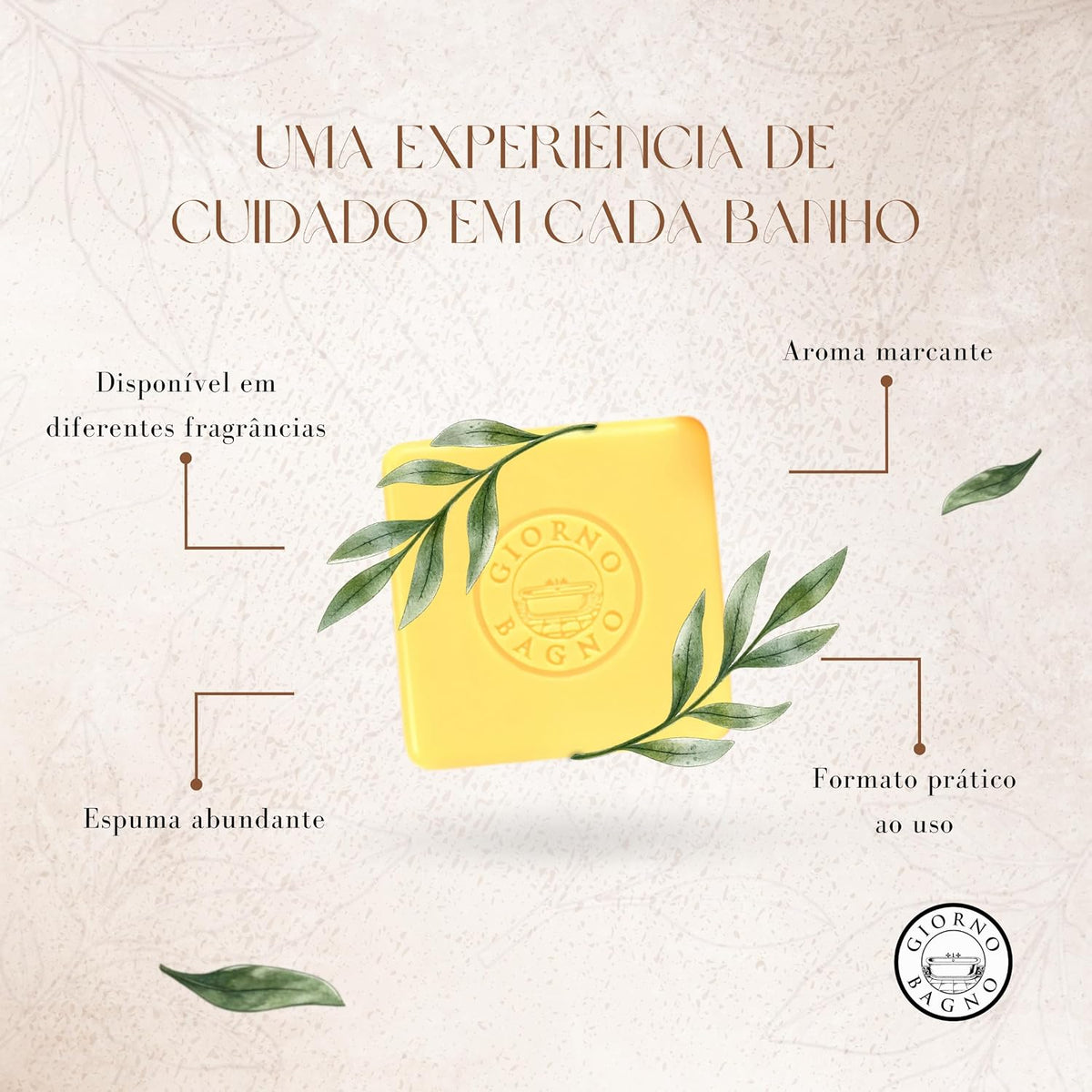 Bar soap kit with three 100g bars from BuyBrazil, Flor de Laranjeira and Vetiver scent, featuring natural floral and woody aromas.