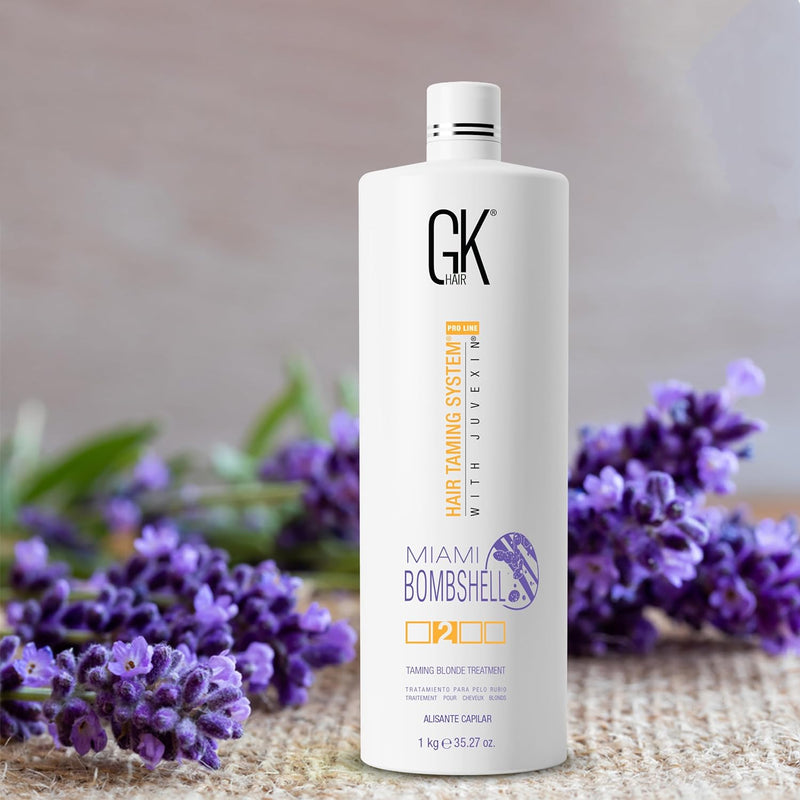 GK Hair Miami Bombshell Hair Taming Blond Treatment System With Juvexin 1000ml/33.8 fl.oz.