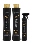 Wennoz Brasil Honma Tokyo Kit Coffee Premium Collagen Progressive Brush Kit 2x1000ml/33.8 fl.oz + 300ml Spray