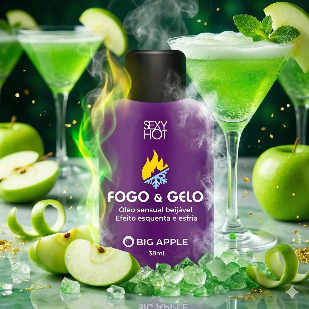 Óleo Beijável Excitante Fogo E Gelo Sexo Oral Big Apple