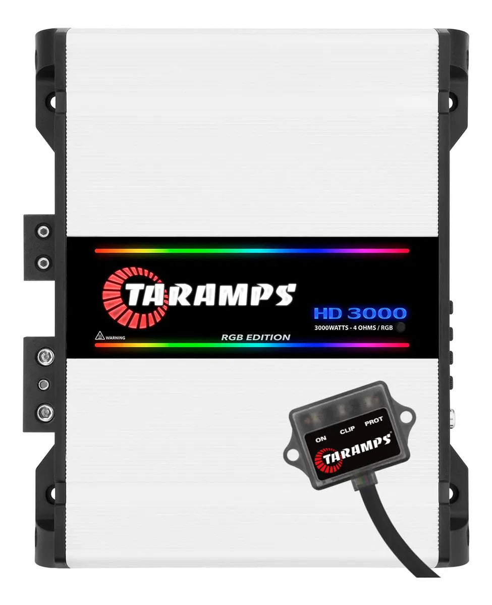 Taramps HD3000 RGB 4-Ohm 3000W Car Amplifier – White