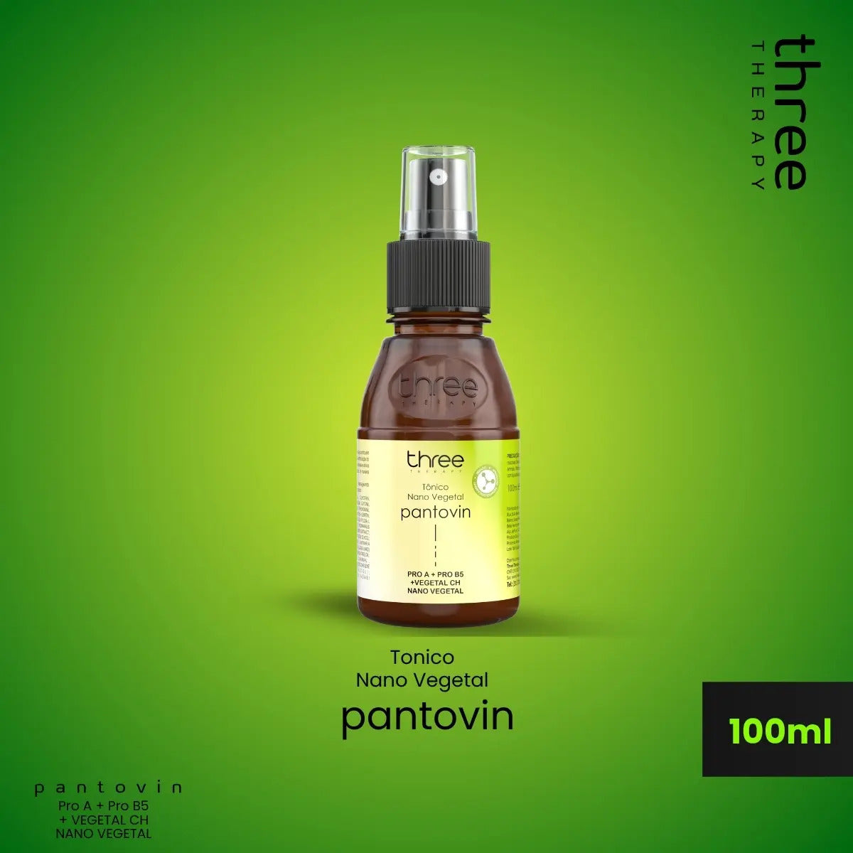 Pantovin Tônico Antiqueda E Cresce Cabelo Acelerado Three Therapy De 100ml 100g