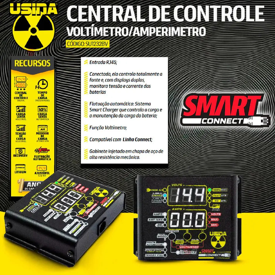 Central Controle Extensão Fonte Usina Linha Smart Connect Cor Preto