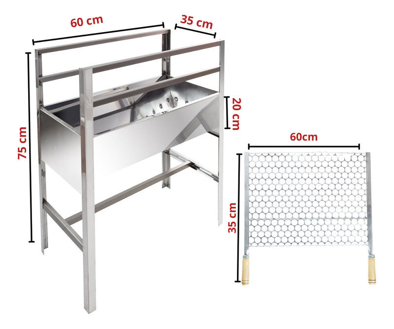 Large Portable Stainless Steel Barbecue Grill Includes 2 Grills