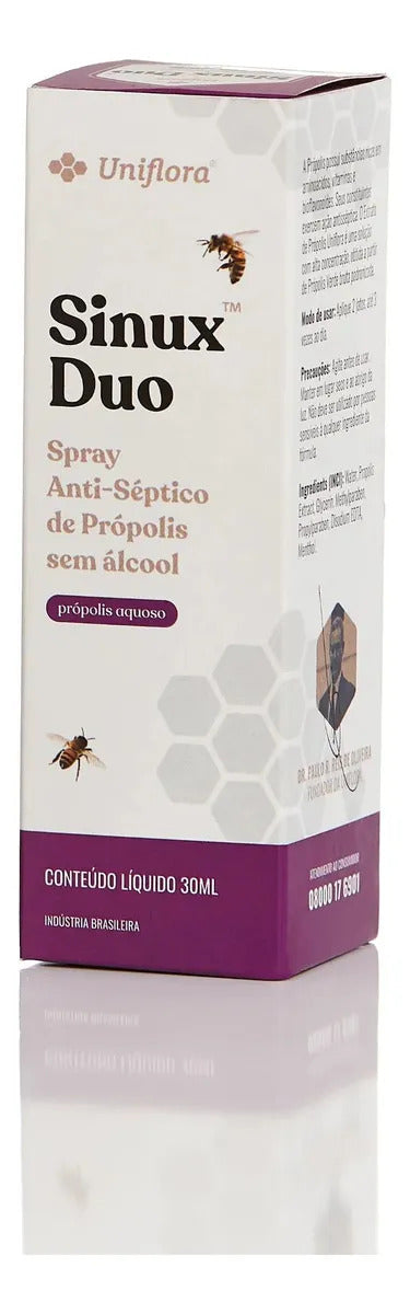 Sinux Duo Spray Nasal Com Própolis Verde 30ml - Uniflora
