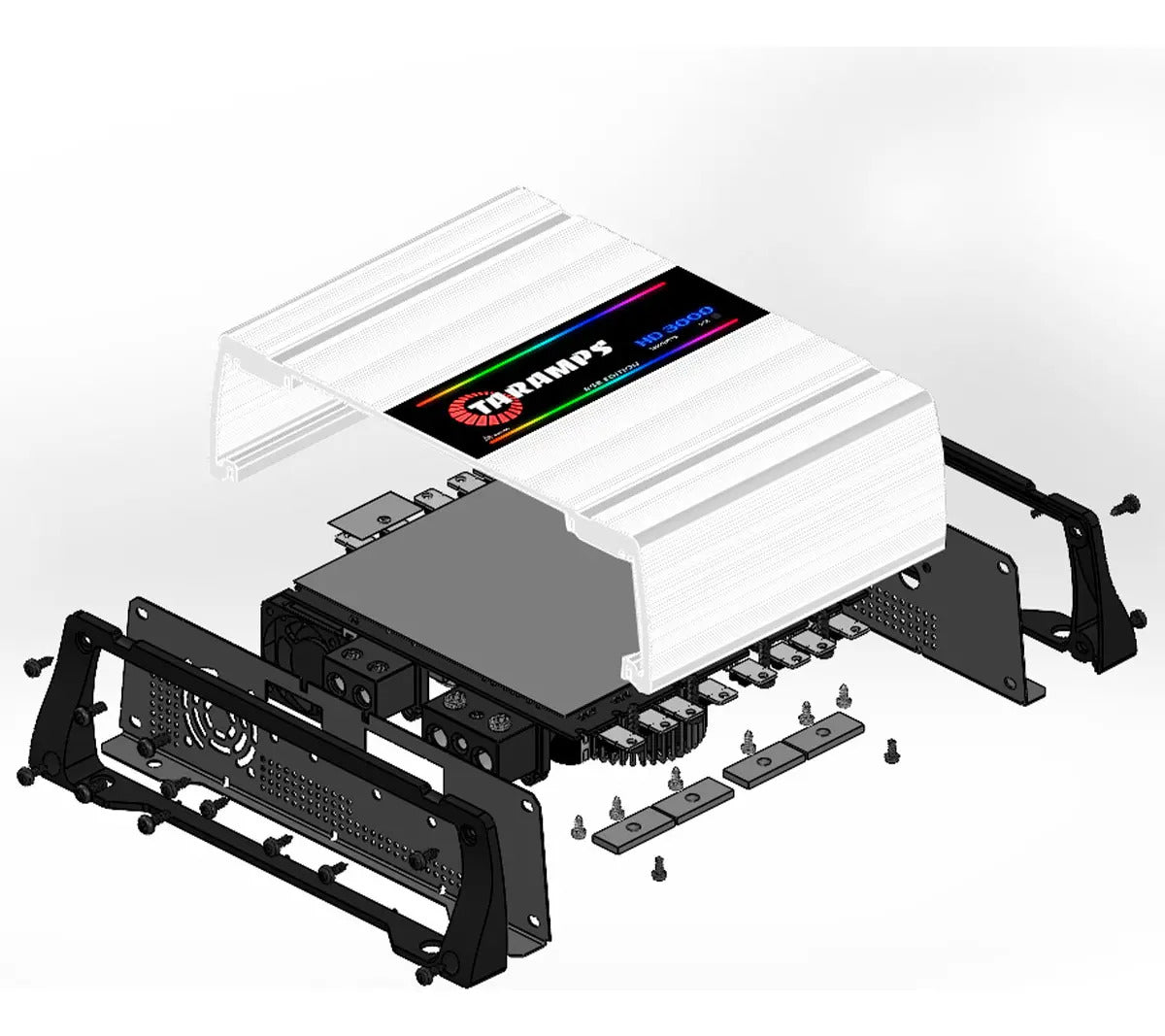 Taramps HD3000 RGB 4-Ohm 3000W Car Amplifier – White