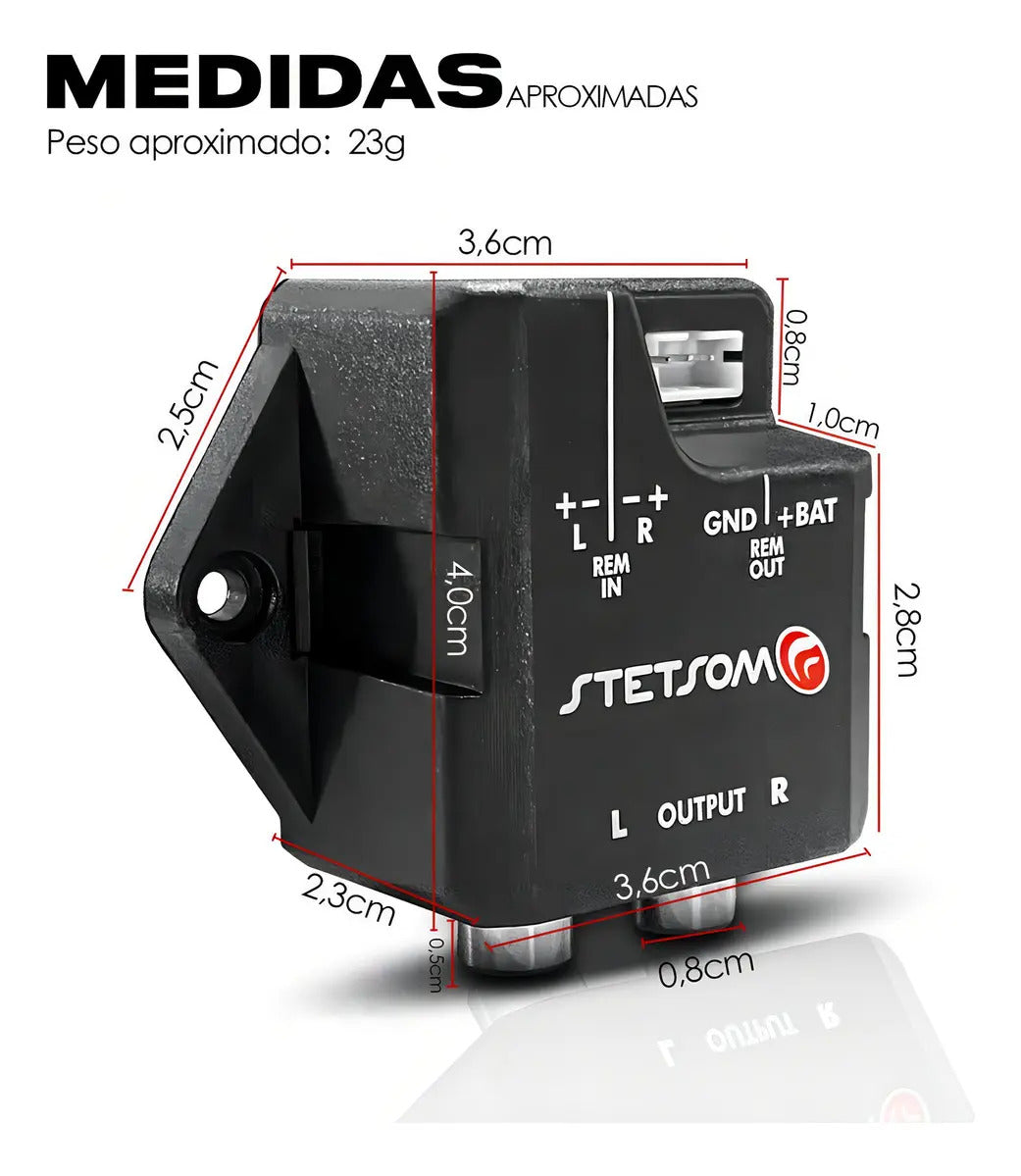 Adaptador Conversor Stetsom St6000 Aparelho Som Fio Pra Rca