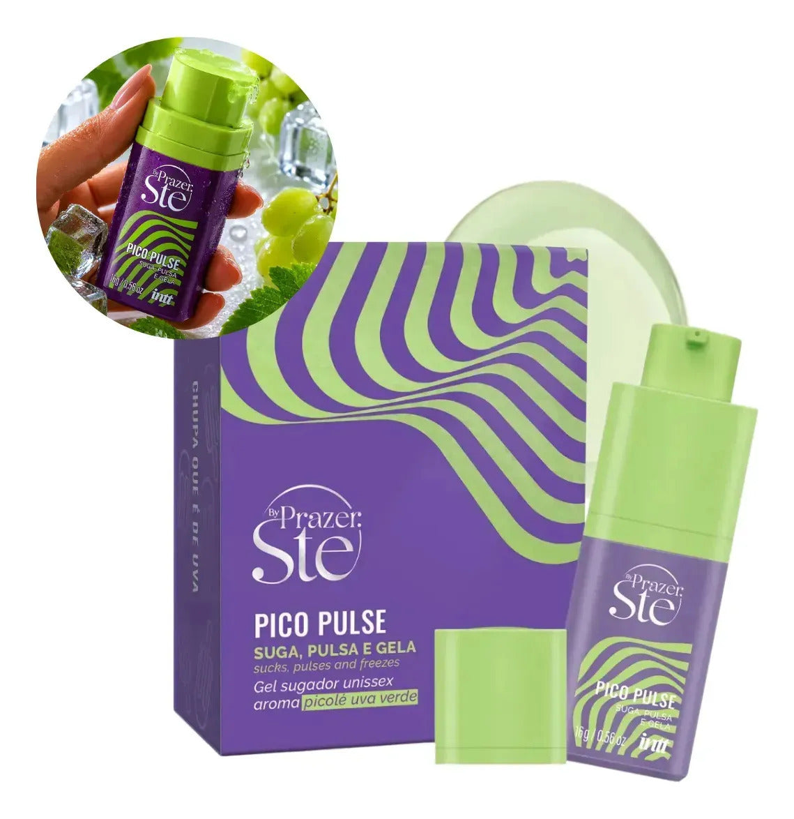 Pico Pulse Gel Líquido Intt - Picolé Uva Verde