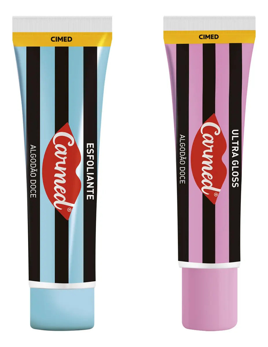Carmed SOS Esfoliante 10g + Ultra Gloss 10g Sabor Algodão Doce