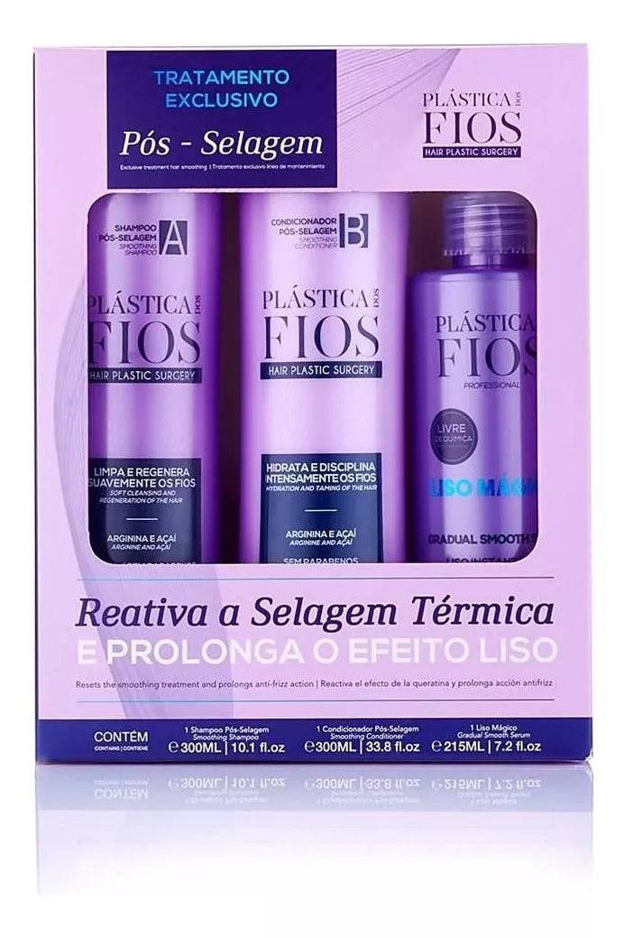Cadiveu Plastica dos Fios 3 Item Post-Sealing Plastic Thread Home Care Kit