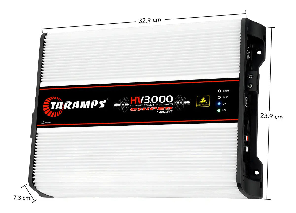 Módulo Taramps HV 3000 Chipeo Smart 3000W RMS para Som Automotivo de 1 Canal