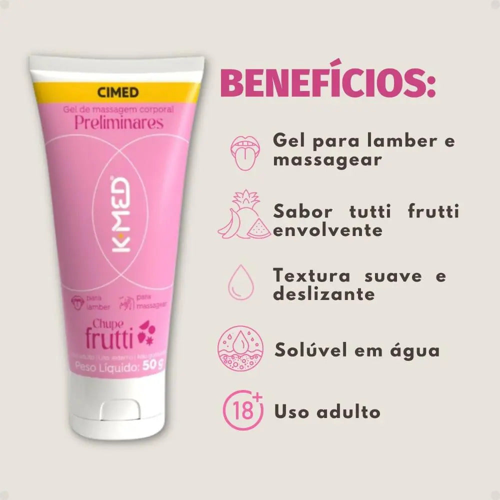 Lubrificante K-med Preliminares 50g Cimed Sabor Tutti Frutti