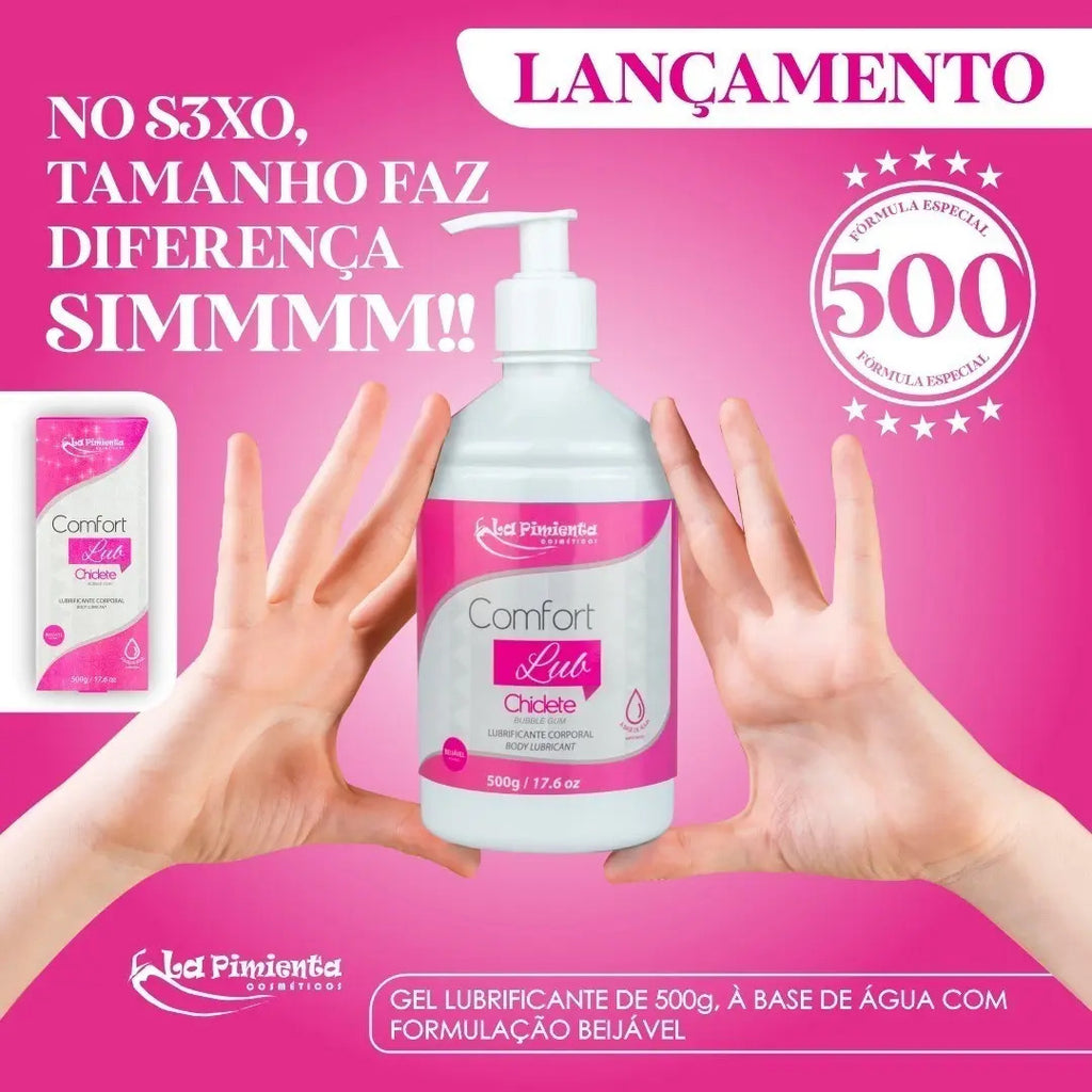 Lubrificante Neutro 500g Homem Mulher Casal Amor + Conforto Sabor Chiclete