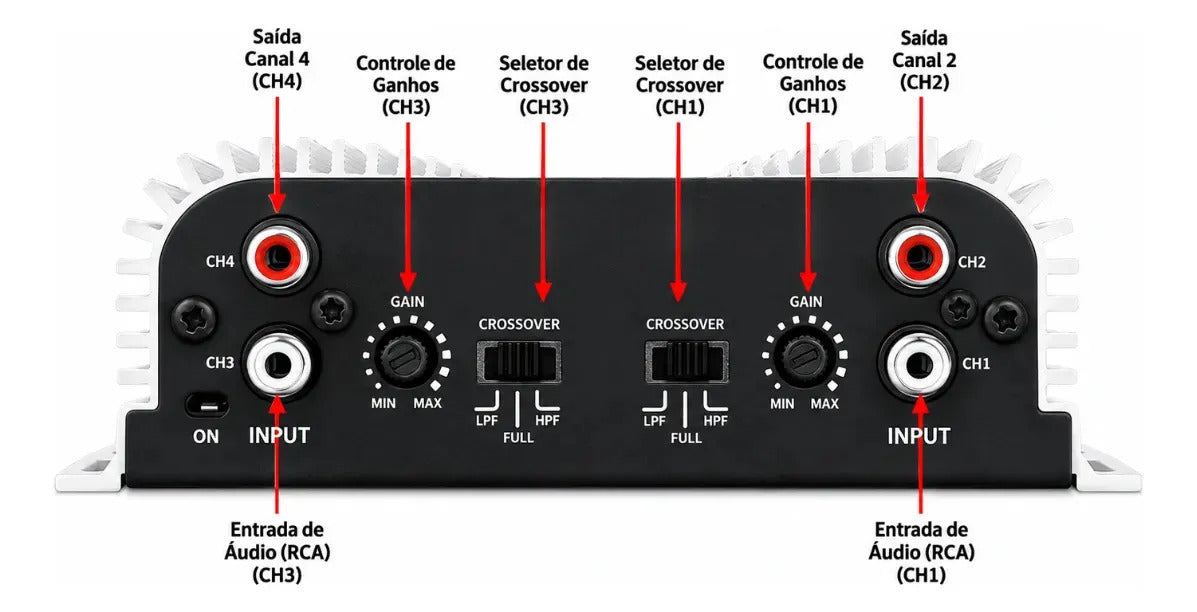 Kit 10 Ts 400 Taramps Modulo Ts400x4 Amplificador 400watts Potencia 2 Ohms Multicanal Som Automotivo Atacado