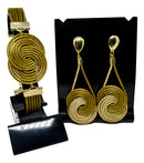 Conjunto Brinco + Pulseira Infinito Capim Dourado Artesanal