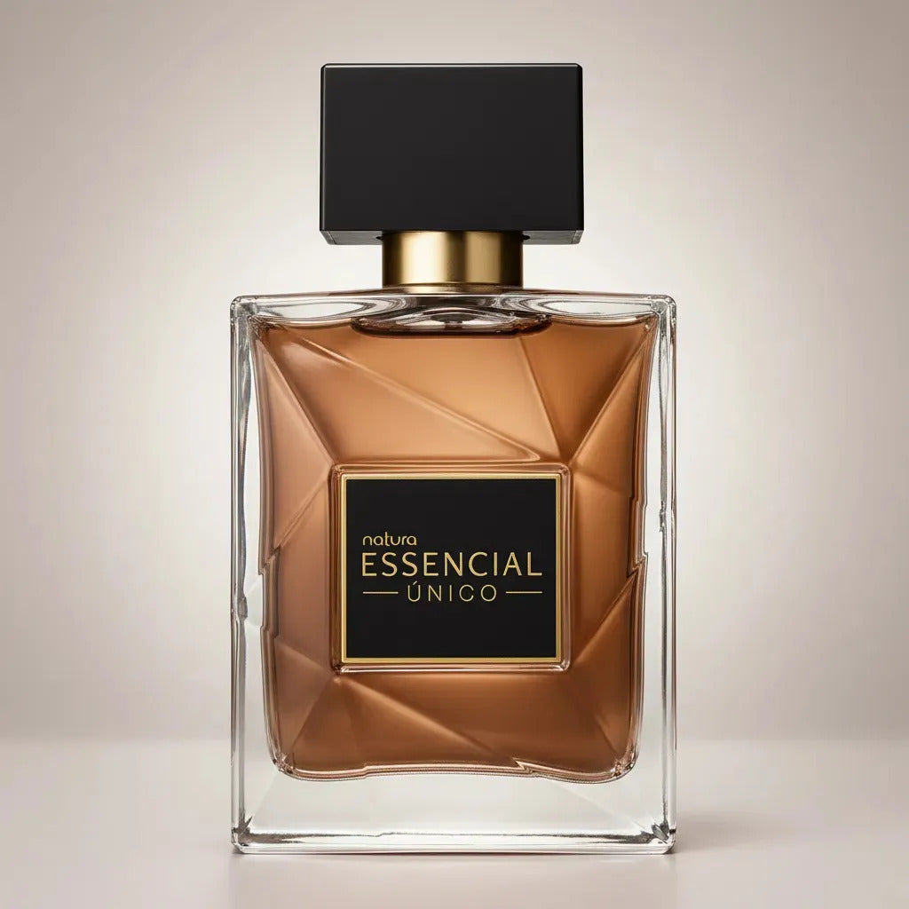 Natura Essencial Único masculine perfume spray bottle, 90ml, with sleek design and elegant packaging.
