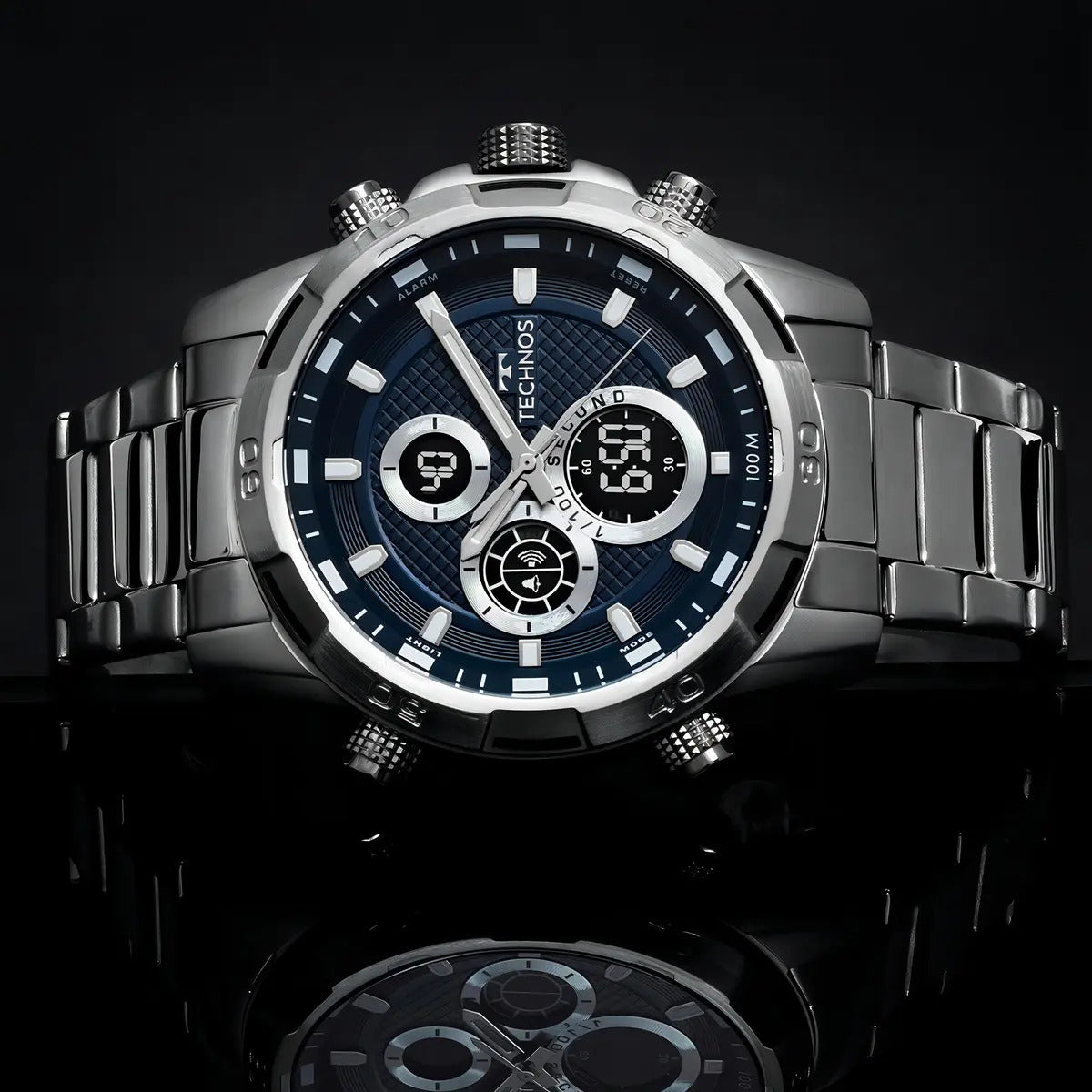Technos Men's BJ4060AA/1A Silver Ana-Digi Watch