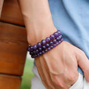 Pulseira Pedra Ametista Natural Proteção Energia Meditação Comprimento 19 " Diâmetro 6 cm