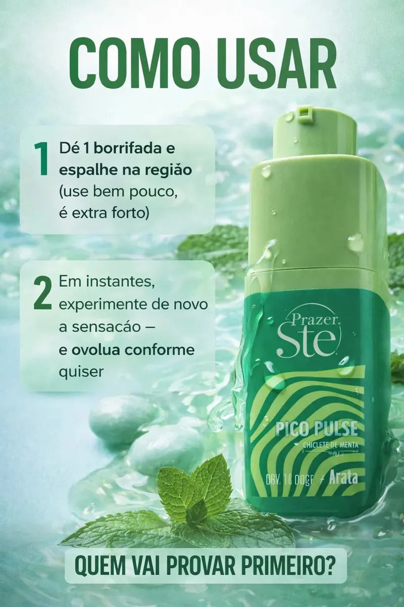 Pico Pulse Gel Líquido Suga Pulsa Gela Refrescancia Vibra By Prazer Ste Intt - Chiclete de Menta