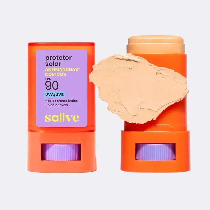 Protetor Solar Bastão Fps90 Com Cor 3 15g Sallve
