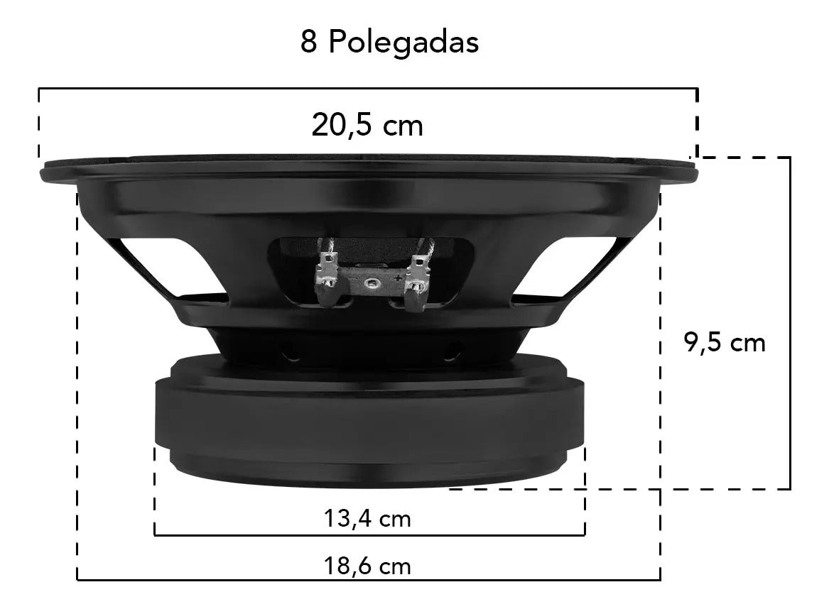 Woofer Taramps MB 400S de 8" para Medio Grave 200W RMS e 400W Musical