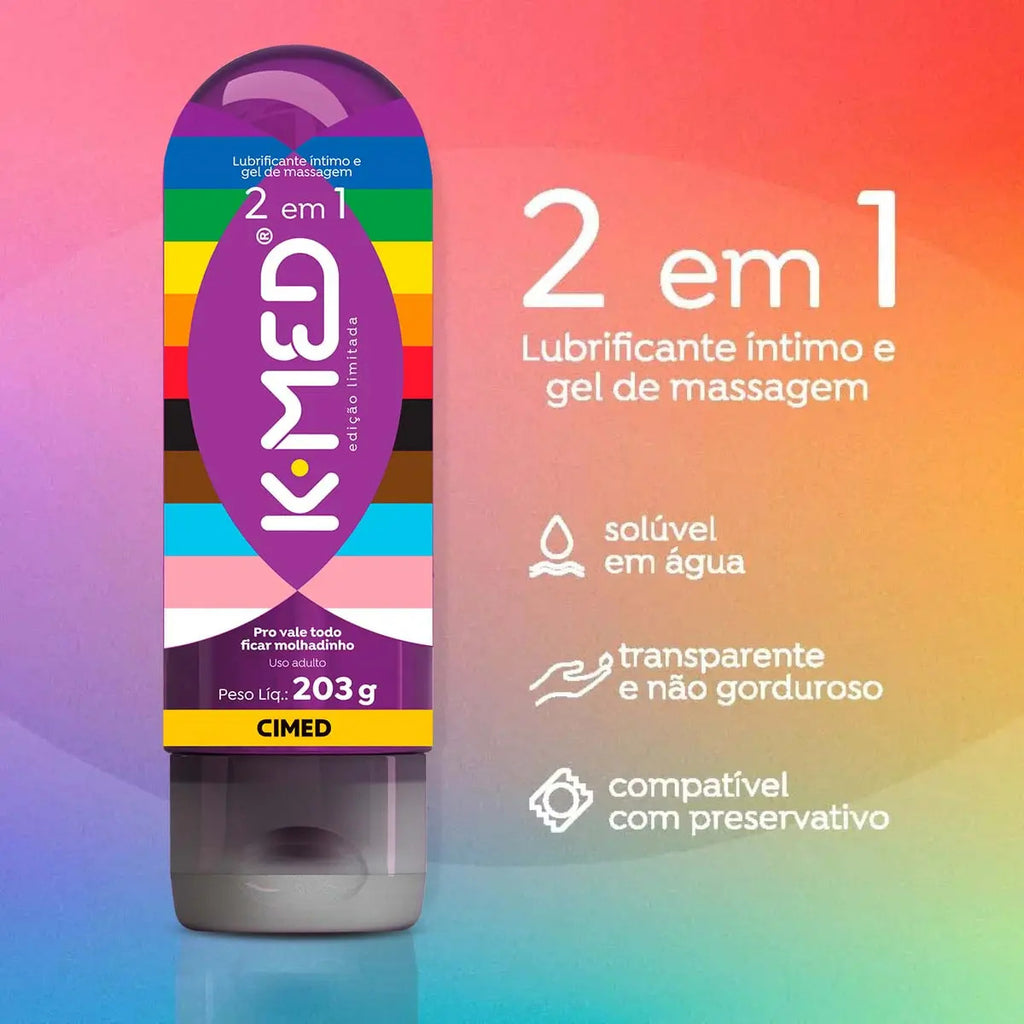 Lubrificante Íntimo 2 em 1 K-Med LGBTQIAPN+ 203g