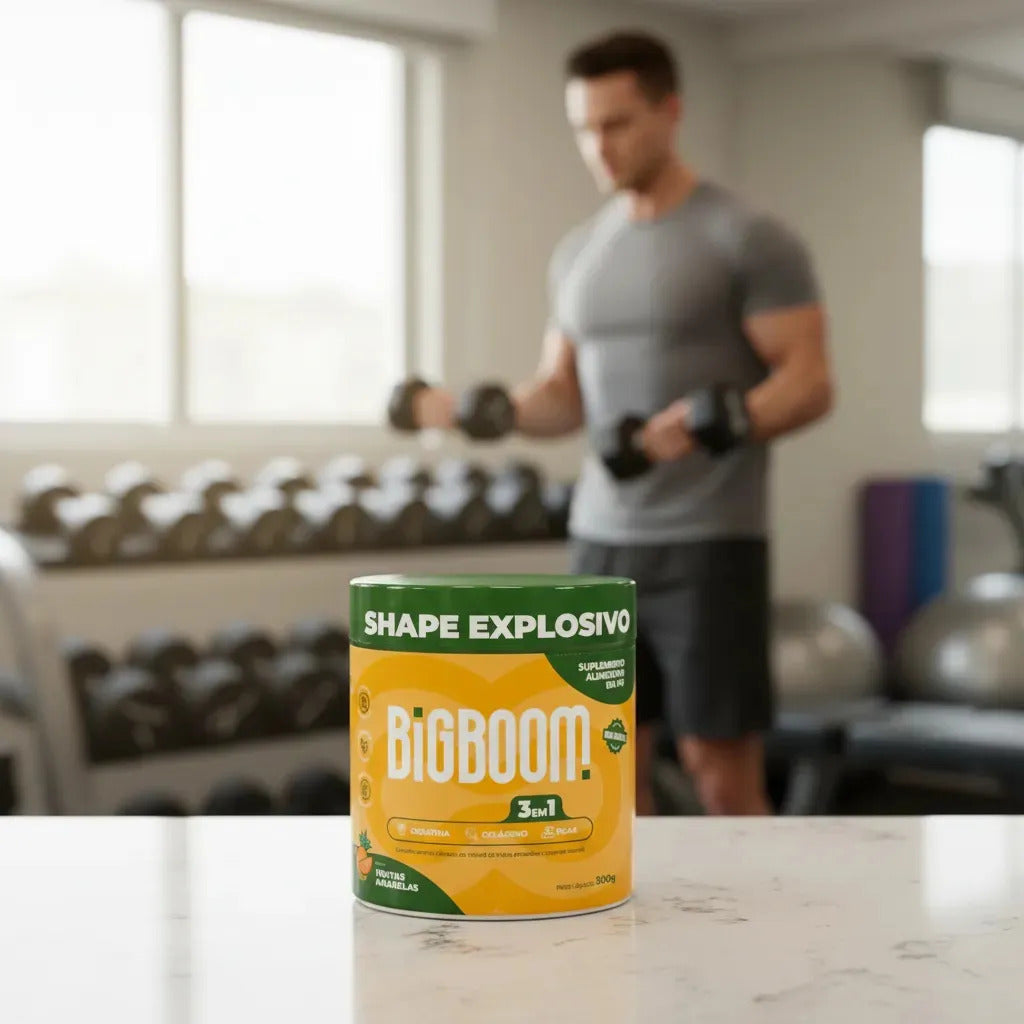 Creatina Monohidratada Big Boom 3 Em 1 C/colágeno E Bcaa Frutas Amarelas