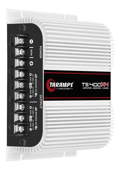 Modulo Taramps Ts400 X4 400w Rms Cabo 5m 2 Cabos Y Rca Kx3 Cor Preto