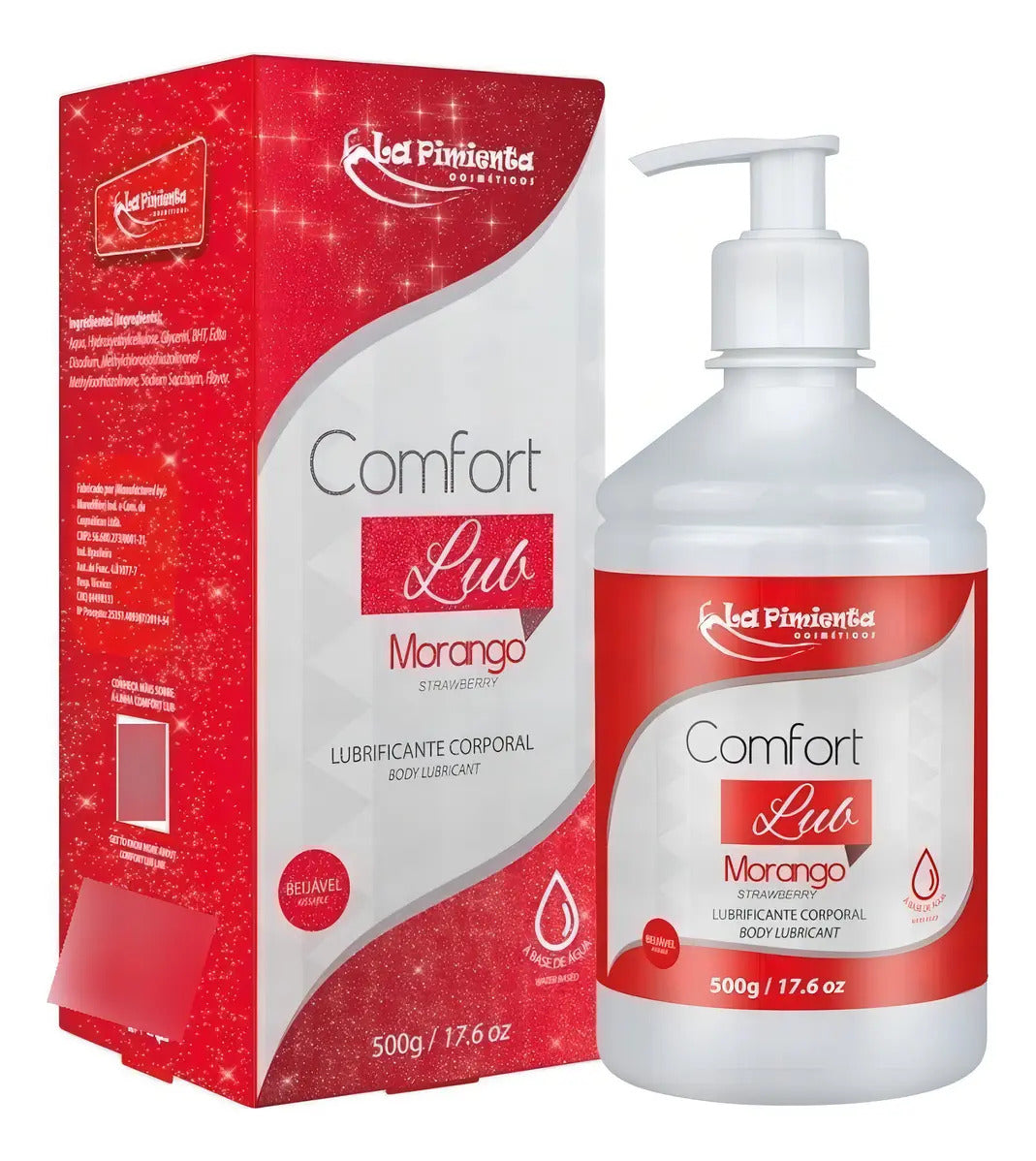 Gel Comfort Lub Aroma Morango A Base Água 500g