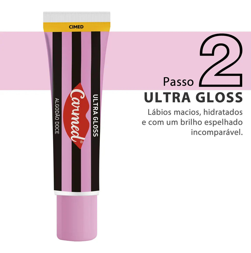 Carmed SOS Esfoliante 10g + Ultra Gloss 10g Sabor Algodão Doce