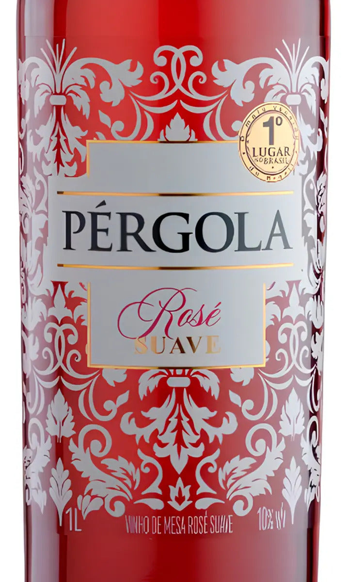 Vinho Pergola Rose Suave De Mesa Moscato Bordô Garrafa 1 Lt