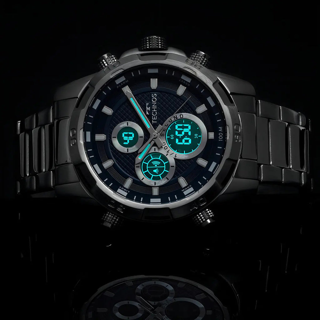 Technos Men's BJ4060AA/1A Silver Ana-Digi Watch