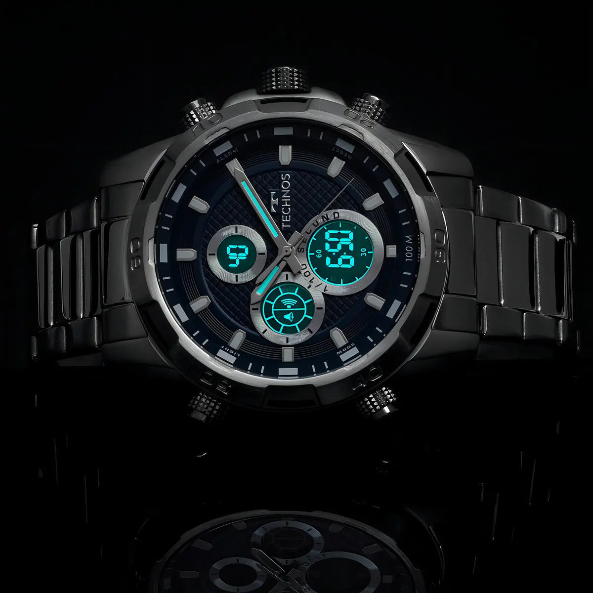 Technos Men's BJ4060AA/1A Silver Ana-Digi Watch