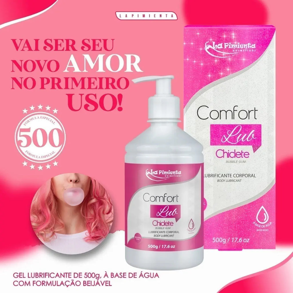 Lubrificante Neutro 500g Homem Mulher Casal Amor + Conforto Sabor Chiclete