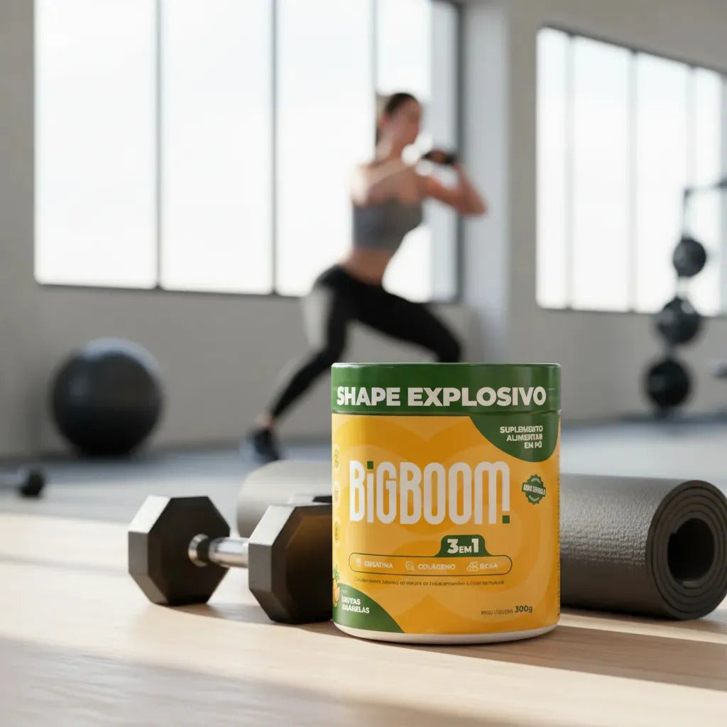 Creatina Monohidratada Big Boom 3 Em 1 C/colágeno E Bcaa Frutas Amarelas