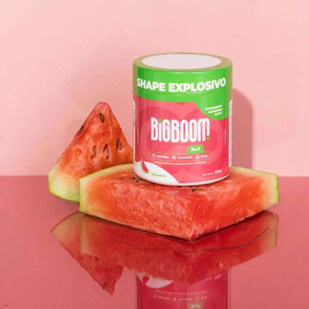 Creatina Monohidratada Big Boom Com Colágeno BCAA Sabor Melancia 300g