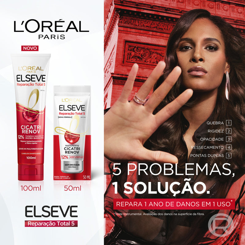 Elseve Total Repair Leave-in 5 Cicatri Renov 100ml/ 3.38 fl.oz.