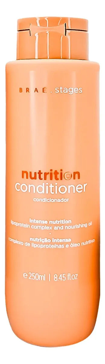 Kit Brae Para Nutrição Linha Braé Stages Nutrition by BuyBrazil, includes three nutritional supplement bottles with colorful labels.