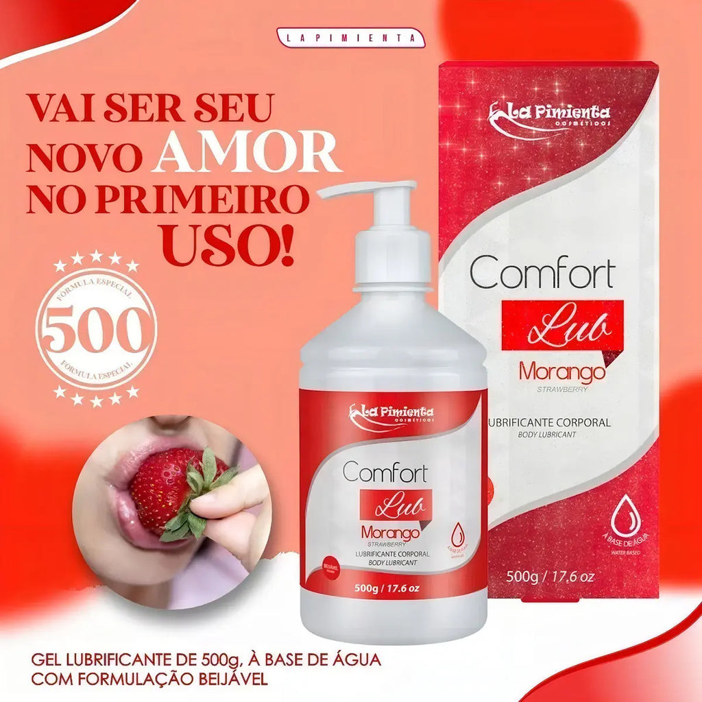 Gel Comfort Lub Aroma Morango A Base Água 500g