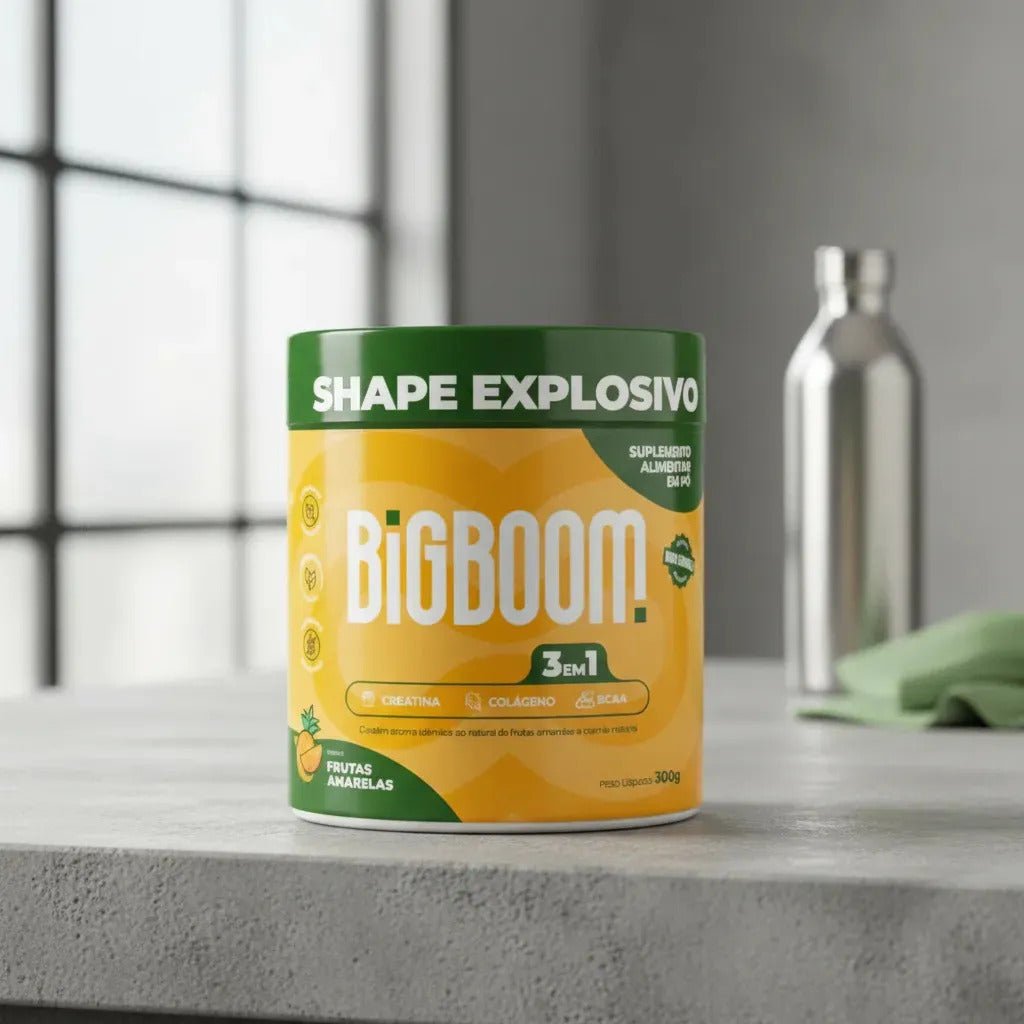 Creatina Monohidratada Big Boom 3 Em 1 C/colágeno E Bcaa Frutas Amarelas