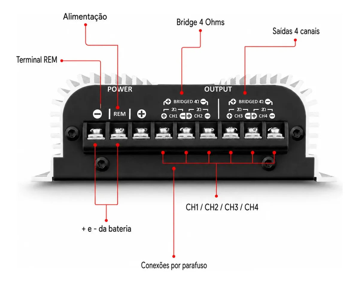 Kit 10 Ts 400 Taramps Modulo Ts400x4 Amplificador 400watts Potencia 2 Ohms Multicanal Som Automotivo Atacado