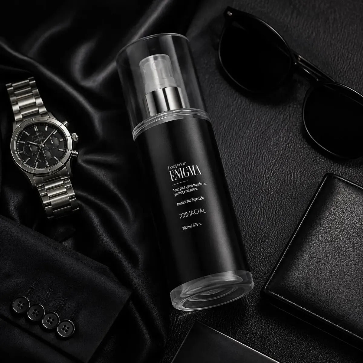 PRIMACIAL men's body mist set includes Barbarius, Enigma, and Midtown in 200ml bottles, featuring fresh, masculine scents.