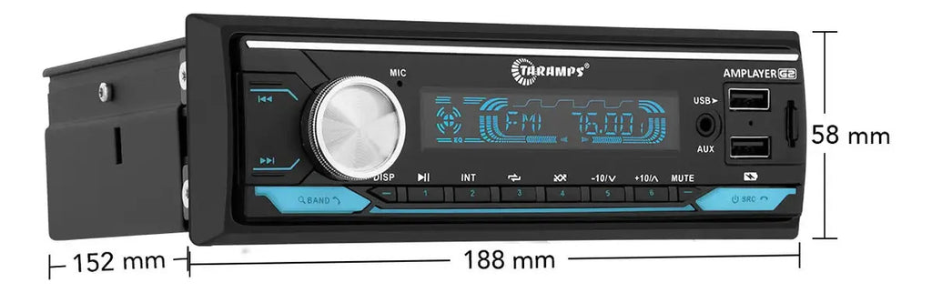 Taramps Amplayer G2 1-DIN Bluetooth Car Receiver